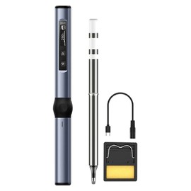 Digital Electric Soldering Iron Kit with Stand Tip Type C Cable Portable Welding Iron DC9‑24V Gray Blue