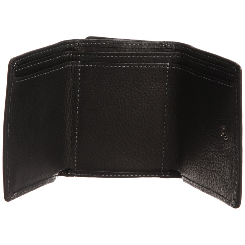Kanazaichi Kyurokuichi Vegetable Leather Trifold Wallet, Unisex, Black