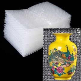 50PCS Clear Bubble Out Bag - Large Bubble Pouches 8" x 12", Double Wall Shockproof, Cushioning Protective Storage for Moving, Shipping, Packing