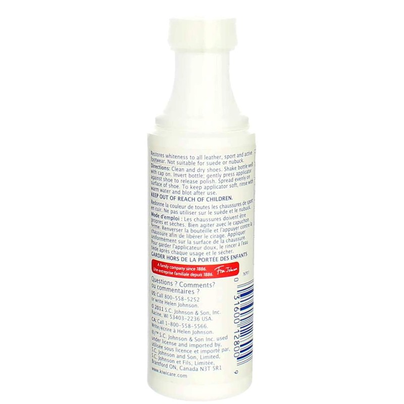 KIWI Shoe Whitener, White, 4.0 oz (1 Bottle with Sponge