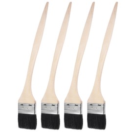 uxcell Bent Radiator Paint Brush 17" Length 2.5" Width Bristle with Long Wood Handle for Wall Treatment Black 4Pcs