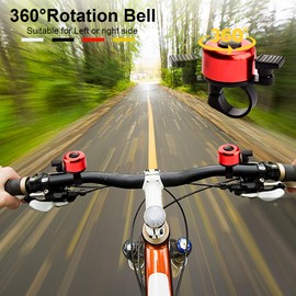 Garegce Bike Bell Classic Bicycle Bell with Loud Melodious Sound, Durable Waterproof Aluminum Alloy Bike Bell, Road Bike Bell, Mountain Bike Bell for Adults and Kids - Red