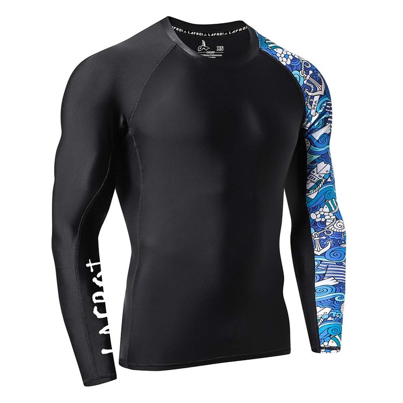 LAFROI Men's Long Sleeve UPF 50+ Baselayer Skins Performance Fit