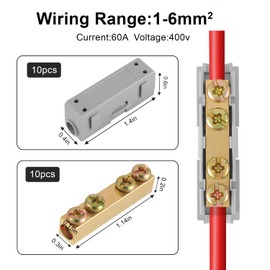 HUAREW 10Pcs 10 AWG Gauge Wire Connector Nut Kit, 60A Splicing Quick Wiring Connection Terminal, Circuit Connector Wire Connector