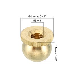 PATIKIL M5x0.8 Thread Brass Cap Nuts Knob, 10 Pack Lamp Finial Decoration Screw Caps Nut Handle Knob Decoration for Lighting Furniture Cabinet, 11mm
