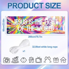 VBS 2026 Backdrop Religious Christian Backdrop Vacation Bible School Hanging Banner Colorful Disco Rainbow Stage Photography Background Bible Verse Photo Booth Prop for Church Classroom Wall Decor