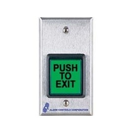 ALARM CONTROLS TS-2 2in SQ.GREEN illuminated pushbutton