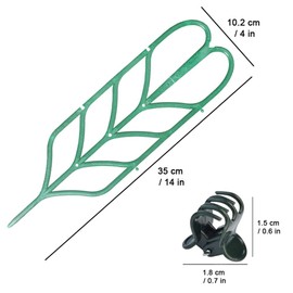 MEISO 8 con 20 Clips Soporte Escalar JardíN Soportes En Forma De Hoja JardíN Enrejado para Plantas El La Planta Hoja Plantas Interior Paquete Tallos Escalada (Green)