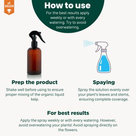 Gardenera Premium Organic Liquid Kelp Spray for Monstera - 8 oz - Boost Your Monstera's Growth and Leaf Development Naturally