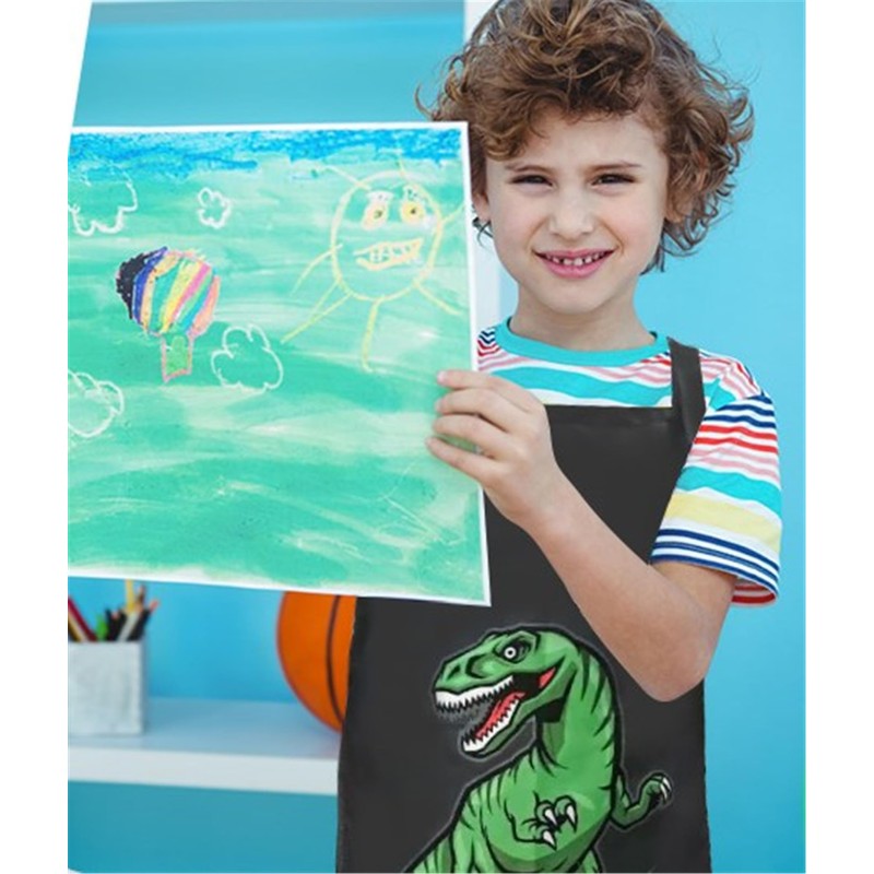 XonyiCos Kids Boys Dinosaur Apron with Pockets, Girls Aprons for