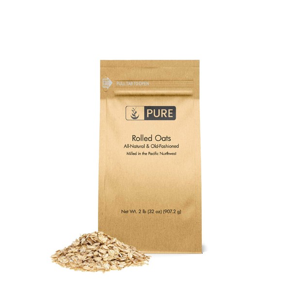 Rolled or Old-Fashioned Oats (2 lbs.) by Pure Ingredients, Resealable Packaging, (Also in 7 lb)
