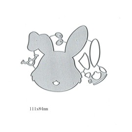 Adies Cute Rabbit Easter Metal Die Cuts,Easter Easter Bunny Wedding Card Cutting Dies Cut Stencils DIY Scrapbooking Photo Album Decorative Embossing Paper Card Making, 84X110MM//3.3''x4.33inch