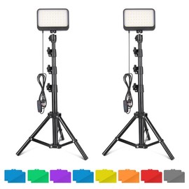 UBeesize LED Video Studio Light Kit - 16 Color Filters, Adjustable Tripod Stand with Ball Head, Photography Lighting for Video Recording