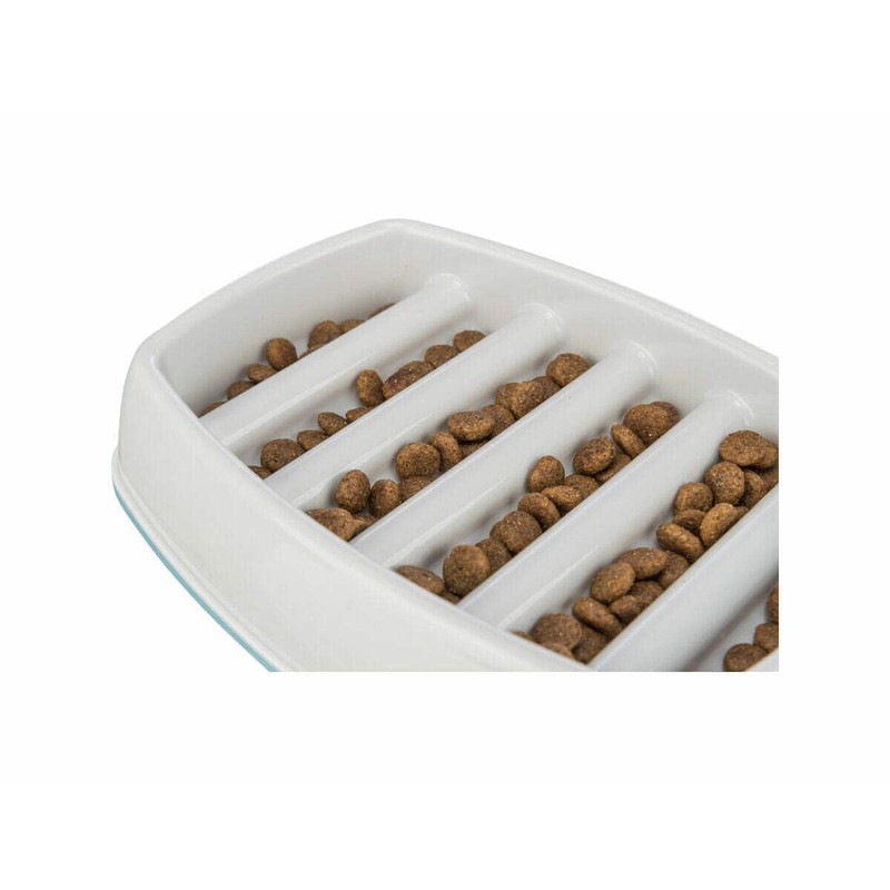 Trixie Slow Feeding Feeder, Plastic, Grey, 250ml/21x14cm, Automatic, Portion Control,