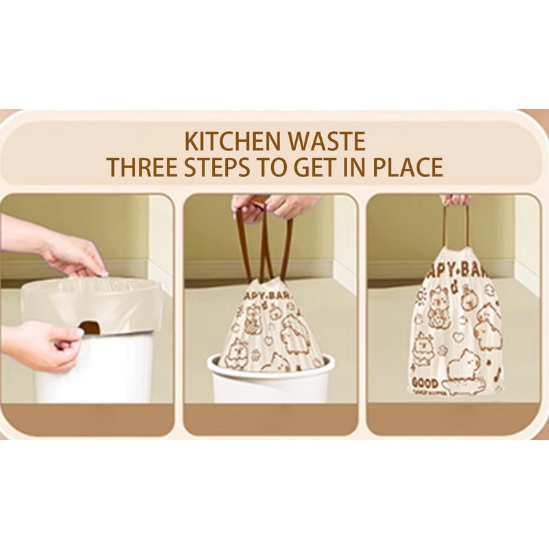 Drawstring Trash Bags | Capybara Cute Kitchen Garbage Bags,Capybara Design