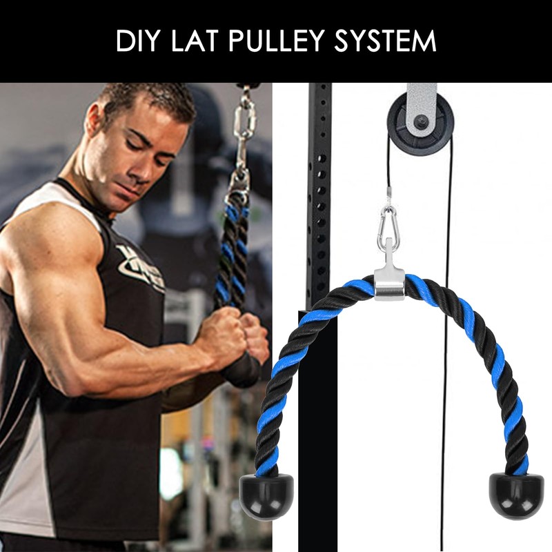 LAPONO Nylon Triceps Rope, Power Station Triceps Rope Pull Down