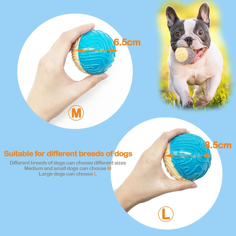 BPS 3pcs Dog Toys Rubber Ball Squeaky Sound Indestructible High