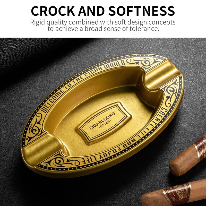 CIGARLOONG Cigar Ashtray Resin Desktop Cigar Holder with 2 Slots