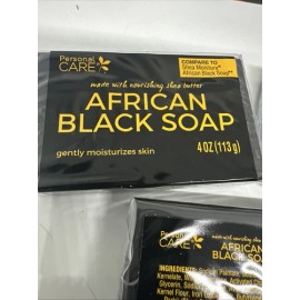 (3 Pack) Personal Care African Black Soap Shea Butter NEW 4 oz Moisturizes