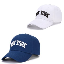 2PCS New York Baseball Cap Fashion Trend New York Embroidered Baseball Cap 100% Cotton Hat for Women and Men