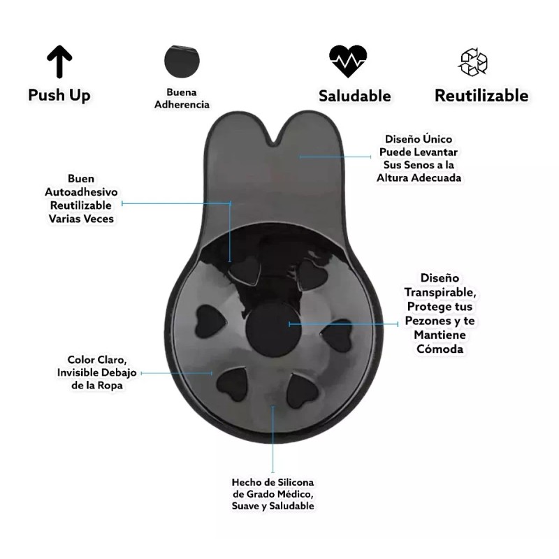 A4f Solutions Cubre Pezón Levanta Busto Pushup Invisible Adherible Un
