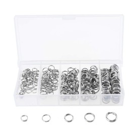 500pcs Stainless Steel Fishing Split Ring Set, Fishing Bait Chain Connector with Storage Box, Suitable for sea Drag Fishing Gear
