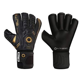 Elite Sport 2020 Black Real Goalkeeper Gloves - Black-Gold 9