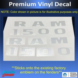 Reflective Concepts RAM 1500" Door Emblem Overlay Decals for 2013-2018 Ram 1500 - (Color: Reflective Orange)