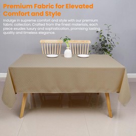 Majestic Giftware PU Faux Leather Rectangle Tablecloths | (TCE198-54144) Sk Pc Matrix Olive Waterproof & Spill Proof Dining Table Cover | Decorative Tablecloth for Home, Kitchen, Party (54X144)