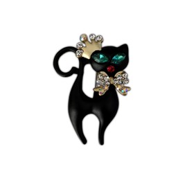 Cute Black Cat Lovely Kitty Brooch Pin for Ladies & Nice gift for Her
