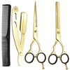 Barber Hair Scissors Cutting & Thinning Scissors Kit Straight Edge