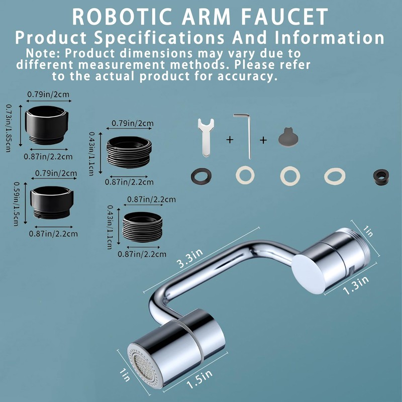 1080° Rotating Faucets Extender, 2 Modes Rotatable Faucet Aerator Extension