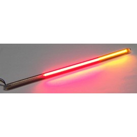 Chrome Glow FA-11-A-C LED Flexible Array Motorcycle Light Bar with Center Taillight and Amber Turn Signals - Clear Lens 11 Inches