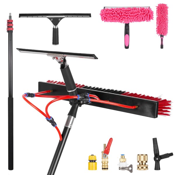 18FT Solar Panel Cleaning Brush & Squeegee Kit, Proffesional Window