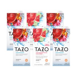 TAZO Tea Concentrate, (Iced Passion Herbal Tea, Watermelon Cucumber Refersher) (3ea) (Variety Pack)