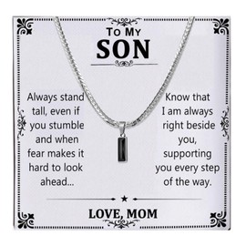 Someki To My Son Necklace from Mom Dad Mens Snake Chain Pendant Necklace Gifts for Son Inspirational Birthday Gifts for Men