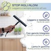 Tergivetro per doccia Nero 21x20,8 cm con Supporto da Parete