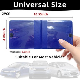 Augeny 2PCS Car Registration and Insurance Holder, Vehicle Essential Document Organizers with Velcro Closure, Universal Auto Interior Accessories for Most Cars (Blue/Blue Flag)