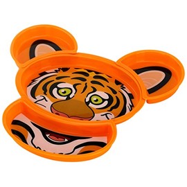 KidsFunwares Build-A-Meal Plate (Tiger) - Promotes Healthy Eating Habits - Teaches Portion Control - Encourages Creativity and Imagination at The Dinner Table - Great Gift for Kids - Dishwasher Safe