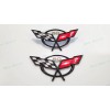 AUTO 2PCS Black Front Rear 50Th Anniversary Cross Flags Emblems
