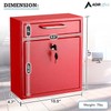 AdirOffice Mailboxes for Outside Wall Mount Large with Key Lock,