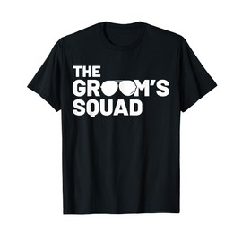 Groomsmen Groom Squat Men Bachelor Supplies Party Wedding T-Shirt