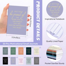 Harloon 100 Pcs Employee Appreciation Gifts Thank You Gifts Bulk Inspirational Notepads Ballpoint Pens Mini Motivational Notebooks for Volunteer Teachers Staff Coworker Team Office(May You Be Proud)