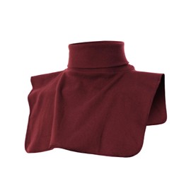Ohoo Ribbed Cotton Blend Fake Turtleneck Dickey Collar Lightweight Detachable Mock Layering Accessory for Men Women / DCT021-BURGUNDY-M
