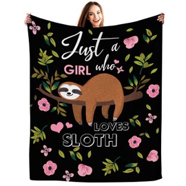 Sloth Blanket Ultra Soft Cozy Flannel Sloth Throw Blanket for Women Girls Adults Gifts 50"x40"
