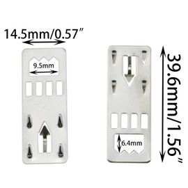 DGZZI 50PCS 39x14mm Metal Concealed Hanging Connecting Piece Quick and Easy Fix Wall Hooks Nailess Picture Frame Hardware Accessories for Foam Board and Prints