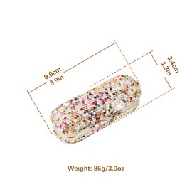 AsAlways Estuche portátil para pintalabios de cristal brillante con espejo, portátil, diamantes brillantes, soporte de almacenamiento de cosméticos para viajes y mujeres a la moda (arcoíris)