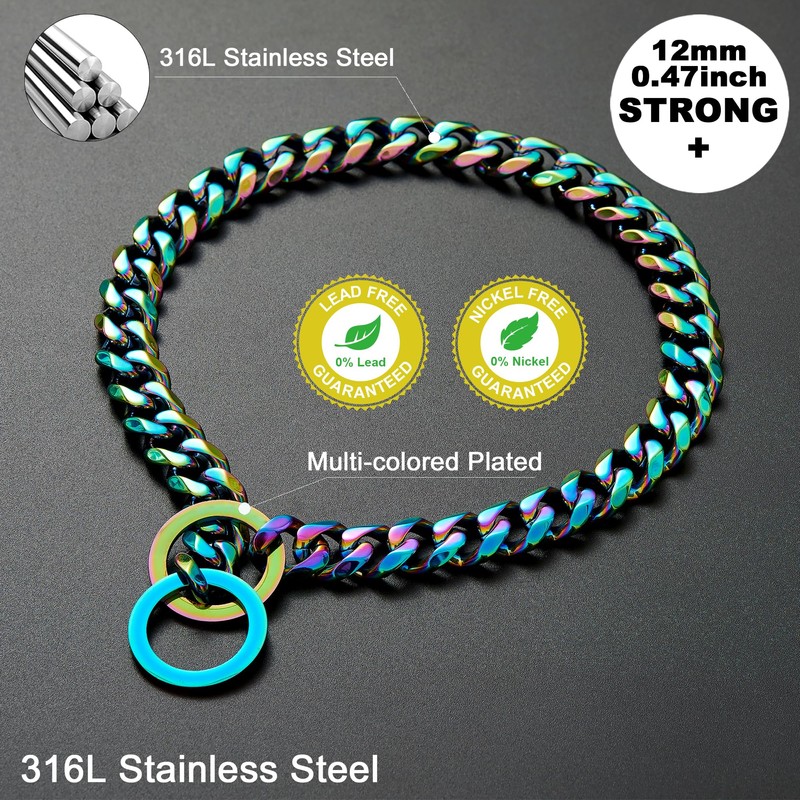 Luxury 12mm Cuban Link Dog Collar - Durable Stainless Steel