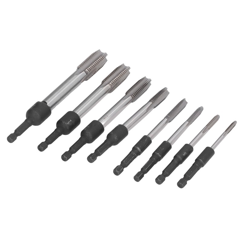 16Pcs Tap Socket Set Machine Lengthened Tapping Chuck 1/4in Hex