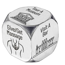 UNICRAFTALE 1Set Get-together Activity Dice Stainless Steel Party Decision Wedding Gifts Funny Dice with Gifts Box for Husband Wife friend Valentines Day Gifts